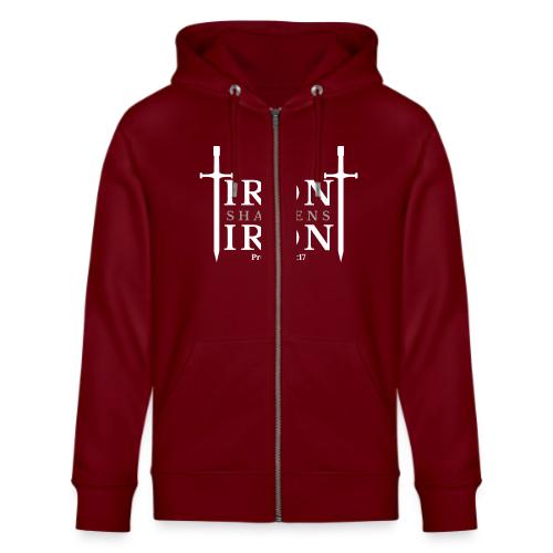 Iron Sharpens Iron - Proverbs 27:17 (White & Grey) - Stanley/Stella Cultivator Organic Zip Hoodie