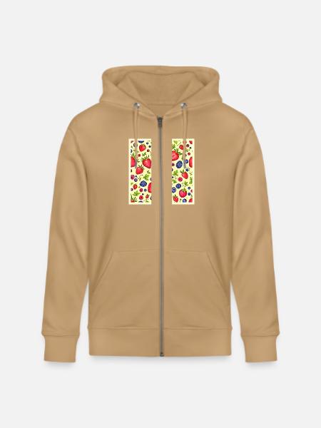 Mixed Berry Seamless Pattern - Stanley/Stella Cultivator Organic Zip Hoodie -