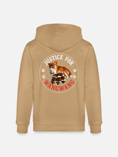 Justice For Wangwang Dog - Stanley/Stella Cultivator Organic Zip Hoodie - burgundy