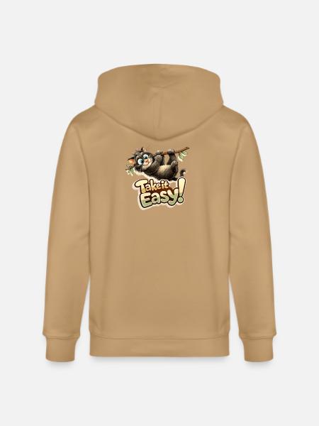 Take It Easy Sloth Graphic - Stanley/Stella Cultivator Organic Zip Hoodie -