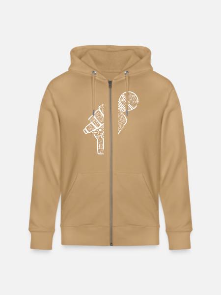 Hand With Microphone Electrics Illustration - Stanley/Stella Cultivator Organic Zip Hoodie -