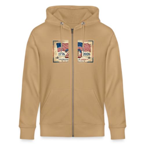 USA 250th Anniversary Flags Emblem - Stanley/Stella Cultivator Organic Zip Hoodie