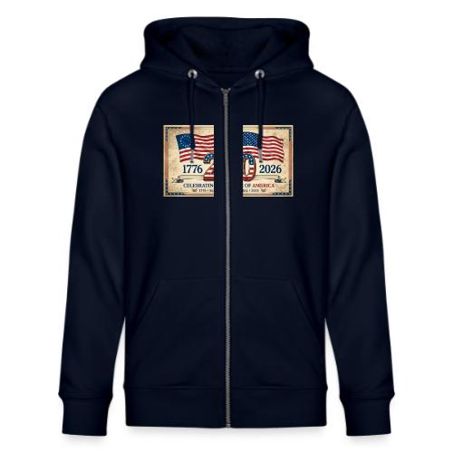 USA 250th Anniversary Flags Emblem - Stanley/Stella Cultivator Organic Zip Hoodie