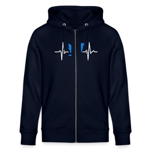 Social Media Heartbeat Blue Bird Graphic - Stanley/Stella Cultivator Organic Zip Hoodie