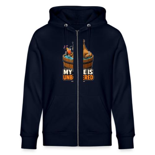 Unbothered Beaver in Wooden Tub - Stanley/Stella Cultivator Organic Zip Hoodie