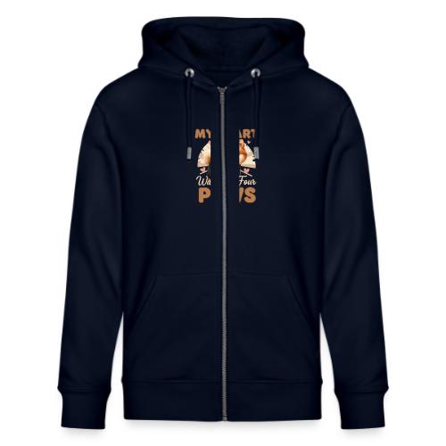 My Heart Walks on Four Paws – Pomeranian tee - Stanley/Stella Cultivator Organic Zip Hoodie