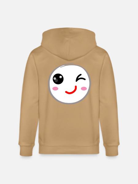 Winking face, Wink smile - Stanley/Stella Cultivator Organic Zip Hoodie -