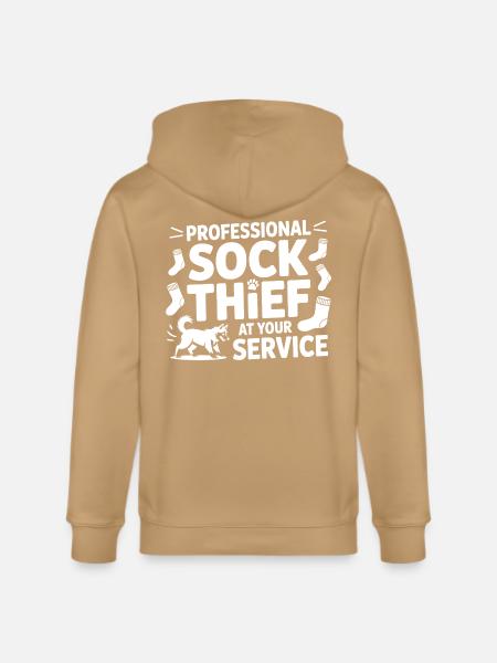 Funny Dog Professional Sock Thief  - Stanley/Stella Cultivator Organic Zip Hoodie - 