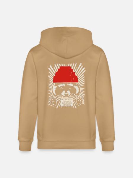 Raccoon DEVO Hat Poster – Bold Political Art Print - Stanley/Stella Cultivator Organic Zip Hoodie - french navy