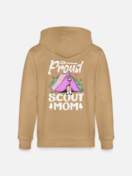 Proud Scout Mom Scouting Mother Camp - Stanley/Stella Cultivator Organic Zip Hoodie - 
