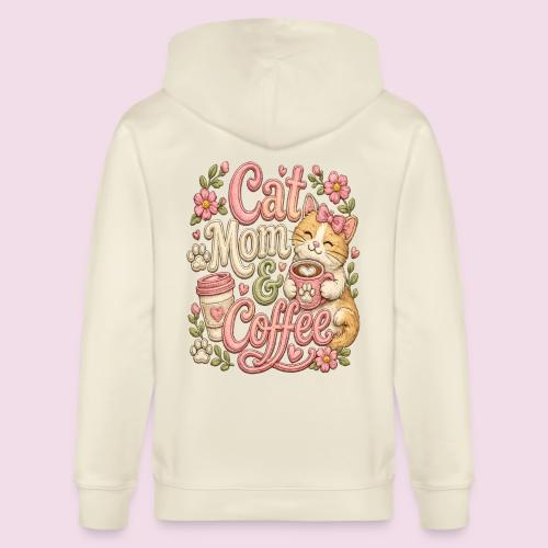 Cat Mom & Coffee Faux Stitched Cat Lover Design - Stanley/Stella Cultivator Organic Zip Hoodie