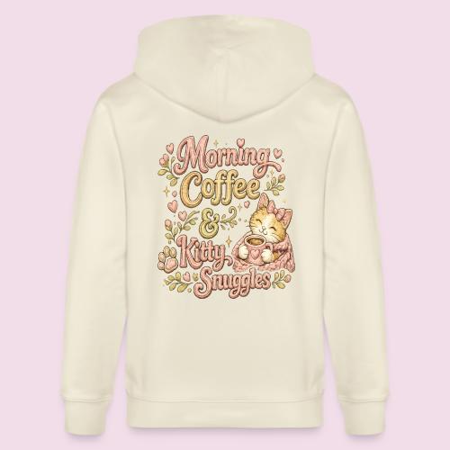 Morning Coffee & Kitty Snuggles Faux Stitched - Stanley/Stella Cultivator Organic Zip Hoodie