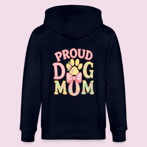 Proud Dog Mom Floral Paw Bow - Stanley/Stella Cultivator Organic Zip Hoodie
