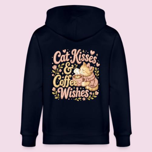 Cat Kisses & Coffee Wishes Faux Stitched - Stanley/Stella Cultivator Organic Zip Hoodie