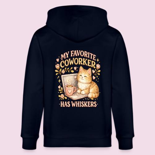 My Favorite Coworker Has Whiskers Faux Stitched - Stanley/Stella Cultivator Organic Zip Hoodie