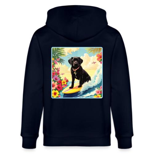 Black Labrador Retriever Surfing - Stanley/Stella Cultivator Organic Zip Hoodie