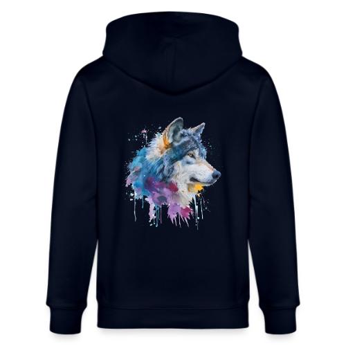 Splash-Art Wolf Head - Stanley/Stella Cultivator Organic Zip Hoodie