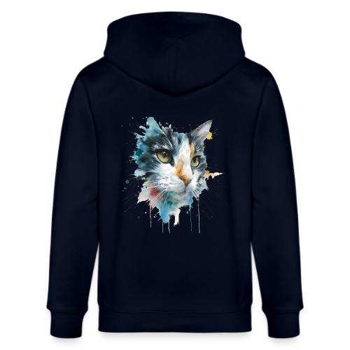 Watercolor cat face - Stanley/Stella Cultivator Organic Zip Hoodie