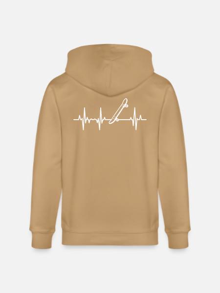 Skateboard ECG Heartline - Stanley/Stella Cultivator Organic Zip Hoodie -