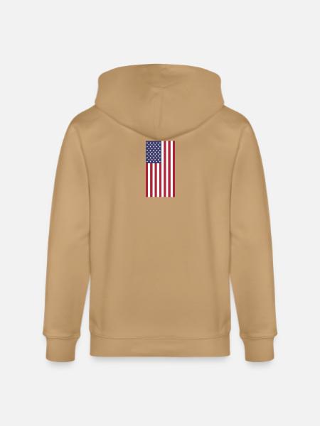 USA Flag, vertical - Stanley/Stella Cultivator Organic Zip Hoodie -
