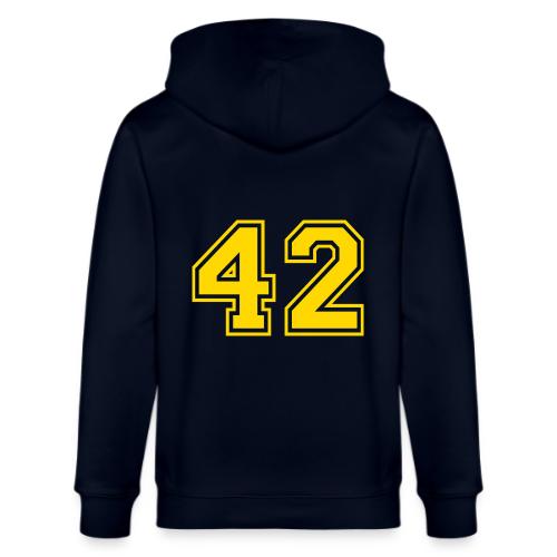 Number 42 in a classic athletic collegiate font - Stanley/Stella Cultivator Organic Zip Hoodie