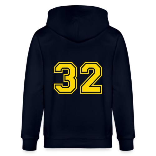Number 32 in a classic athletic collegiate font - Stanley/Stella Cultivator Organic Zip Hoodie