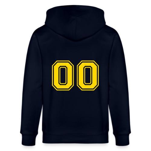 Number 00 in a classic athletic collegiate font - Stanley/Stella Cultivator Organic Zip Hoodie