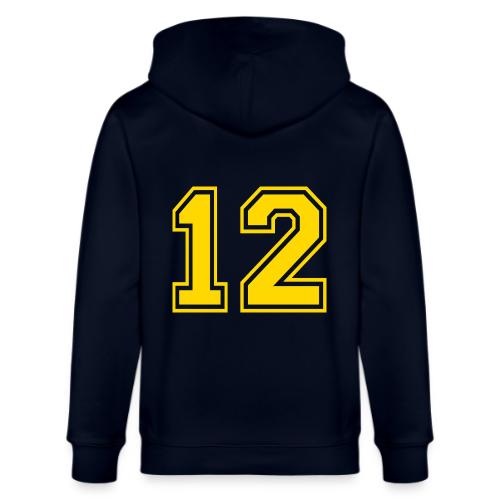 Number 12 in a classic athletic collegiate font - Stanley/Stella Cultivator Organic Zip Hoodie