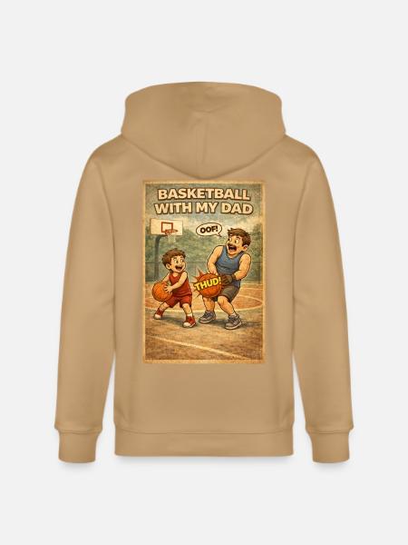 Basketball Bond: Dad and Kid - Stanley/Stella Cultivator Organic Zip Hoodie -