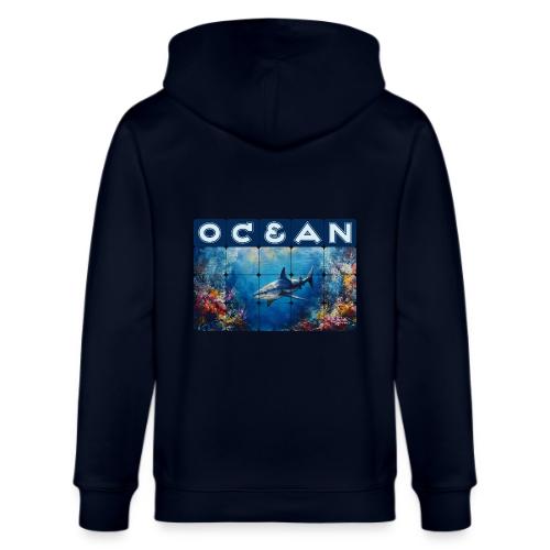 Ocean: Synthwave Shark - Stanley/Stella Cultivator Organic Zip Hoodie