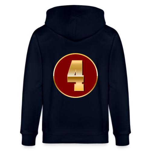 Number 4 in Gold Varsity Font - Stanley/Stella Cultivator Organic Zip Hoodie