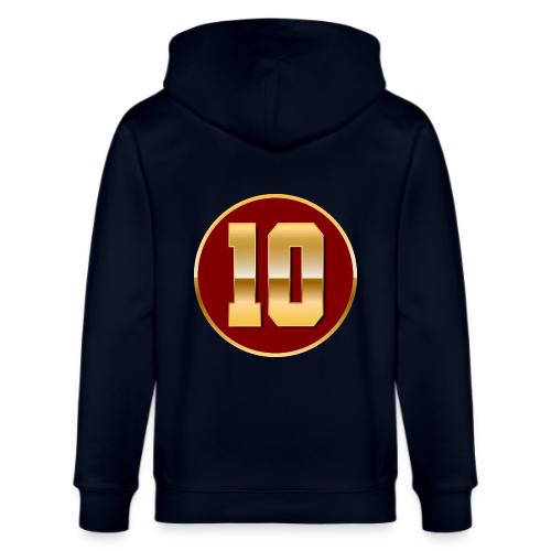 Number 10 in Gold Varsity Font - Stanley/Stella Cultivator Organic Zip Hoodie