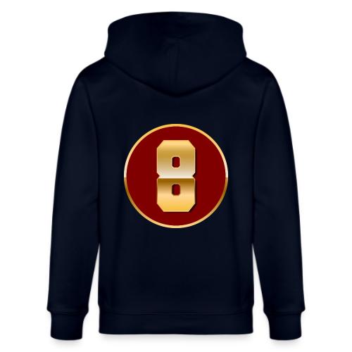 Number 8 in Gold Varsity Font - Stanley/Stella Cultivator Organic Zip Hoodie