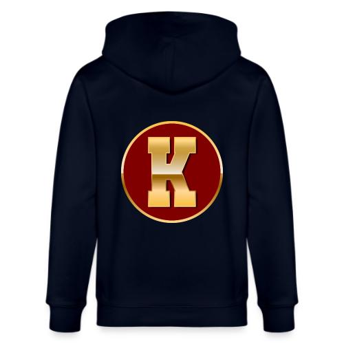 Letter K – Capital Varsity Alphabet Monogram - Stanley/Stella Cultivator Organic Zip Hoodie