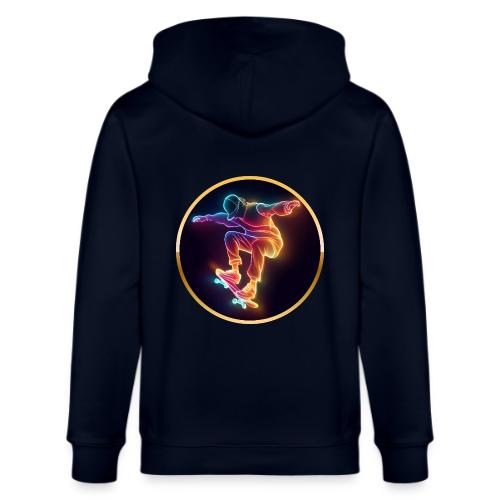 Skateboarding: Midnight Neon Skater - Stanley/Stella Cultivator Organic Zip Hoodie
