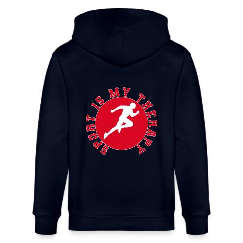 Sport Is My Therapy – Running Motivation Badge - Stanley/Stella Cultivator Organic Zip Hoodie