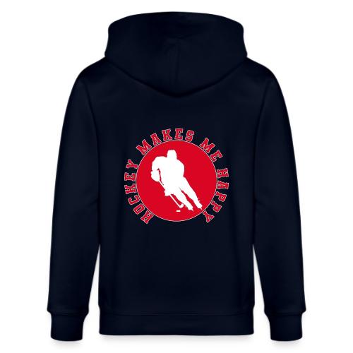 Hockey Makes Me Happy – Ice Hockey Fan Emblem - Stanley/Stella Cultivator Organic Zip Hoodie