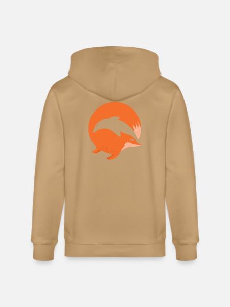Fox or Dolphin in this fun optical illusion - Stanley/Stella Cultivator Organic Zip Hoodie - french navy