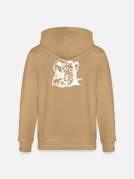 Bold Elephant Silhouette Art - Stanley/Stella Cultivator Organic Zip Hoodie - 