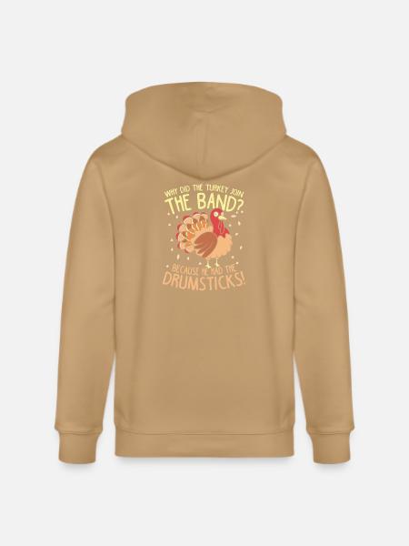 Thanksgiving Turkey Band Drumsticks - Stanley/Stella Cultivator Organic Zip Hoodie -