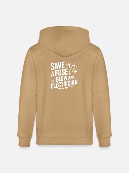 Save a Fuse Blow an Electrician - Stanley/Stella Cultivator Organic Zip Hoodie - 
