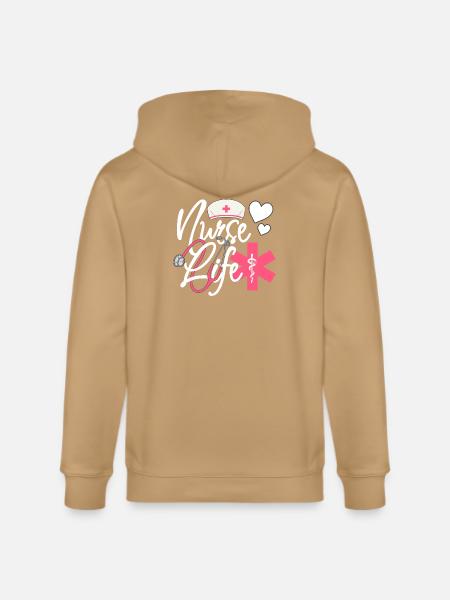 Nurse Life – Heart & Stethoscope Pride - Stanley/Stella Cultivator Organic Zip Hoodie -