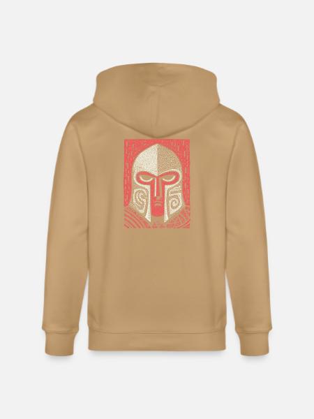Spartan Helmet Halftone Icon - Stanley/Stella Cultivator Organic Zip Hoodie -