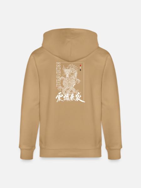 Dragon Glyphs on Black Ink - Stanley/Stella Cultivator Organic Zip Hoodie -