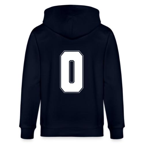 White Letter O – Varsity Alphabet Monogram - Stanley/Stella Cultivator Organic Zip Hoodie