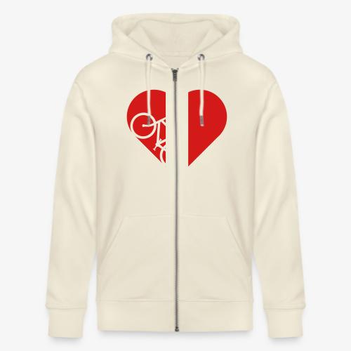 Bike in heart - Stanley/Stella Cultivator Organic Zip Hoodie