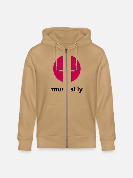 Musical.ly Logo - Stanley/Stella Cultivator Organic Zip Hoodie - natural raw