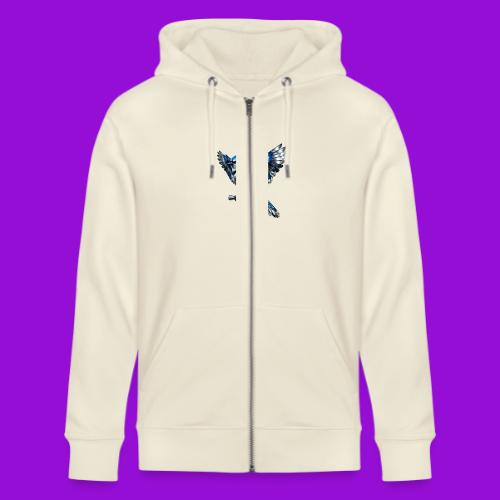 Silver Blue Jay Open Wing Perch - Stanley/Stella Cultivator Organic Zip Hoodie