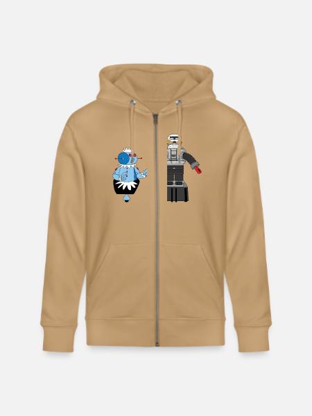 Rosie and Lost in Space Robot - Stanley/Stella Cultivator Organic Zip Hoodie - natural raw