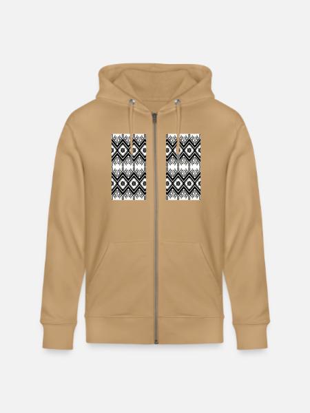 Black and white geometric - Stanley/Stella Cultivator Organic Zip Hoodie -
